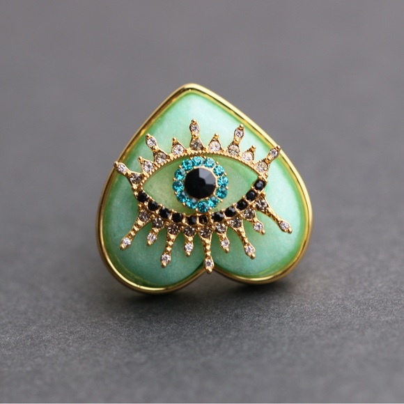 Kurt Geiger Evil Eye Heart Cocktail Ring - Picture 4 of 9
